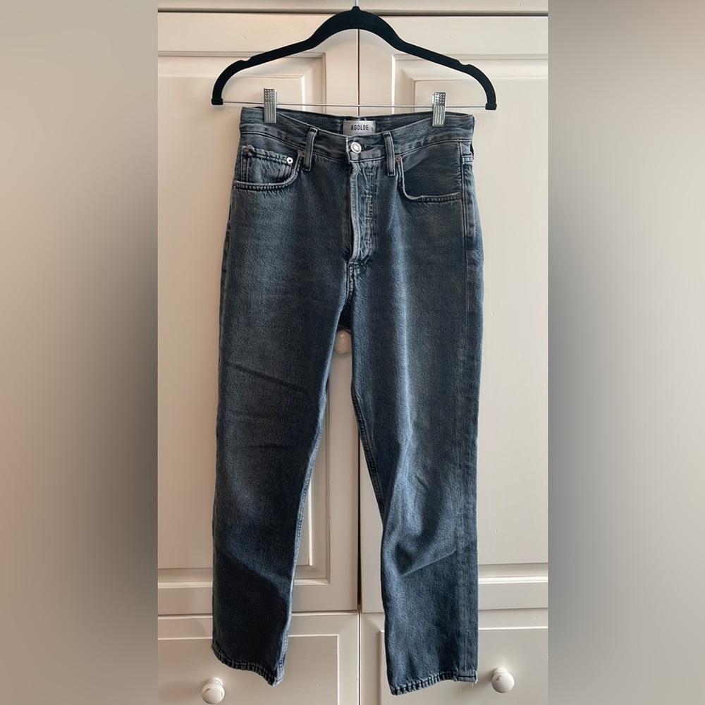 Agolde Riley High Raise Straight Crop in Fade size 25